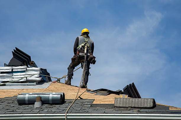 Professional Roofing technician working in Westport, WA